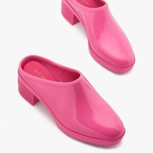 NWOT Kate Spade Pink Garden Puddle Clogs in PVC Rubber Size 10